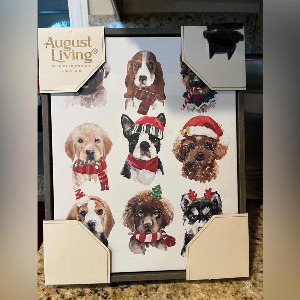 August Living Dog Christmas Wall Art